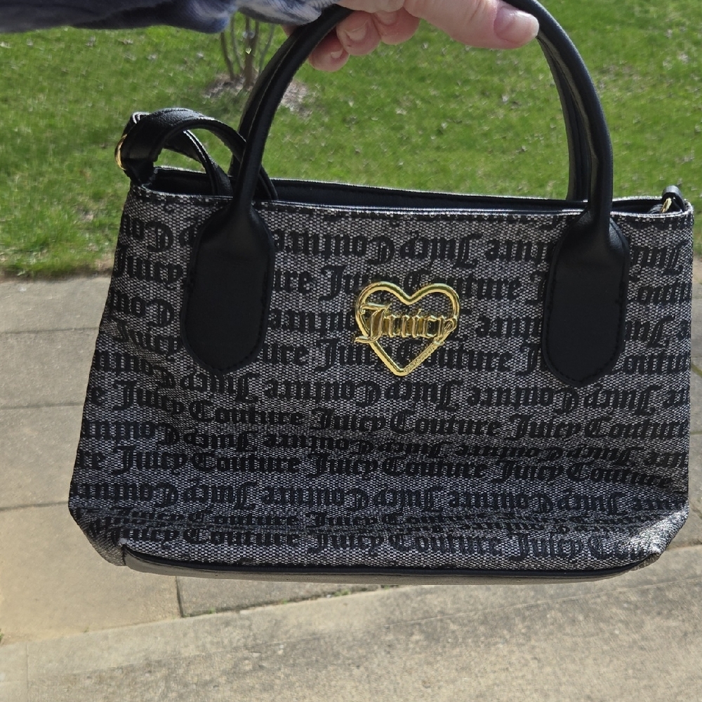 Juicy Couture Black and Gold Logo Satchel